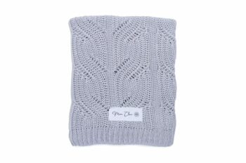 Mum's Knitted blanket - "Braid" - Gray Pearl